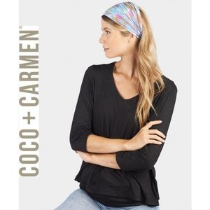 Coco + Carmen NWT layered 3/4 sleeve top S/M